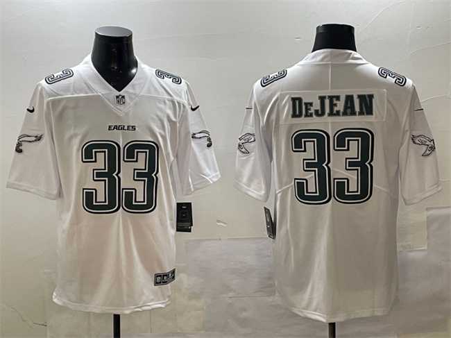 Mens Philadelphia Eagles #33 Cooper DeJean White Fashion New Vapor Untouchable Limited Stitched Jersey Dzhi